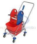SPLAST wózek wiadro 20l + koszyk na akcesoria stelaż chromowany z rączką