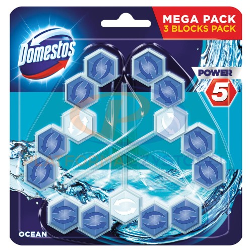 DOMESTOS Power 5 zawieszka do WC 3x55g_OCEAN_KOSTKA_TOALETOWA