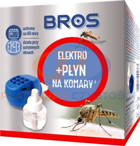 BROS ELEKTRO PŁYN NA KOMARY 60 NOCY - urządzenie z wkładem