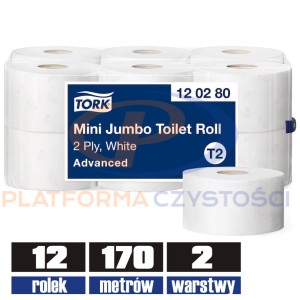 120280 TORK T2 papier jumbo 2w makulatura 170mb / 12 sztuk