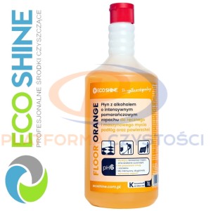 ECOSHINE FLOOR ORANGE 1L skoncentrowany, zapachowy płyn do maszynowego i ręcznego mycia podłóg 