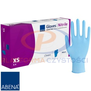 ABENA Rękawice nitrylowe niebieskie rozmiar XS (5-6) 100 sztuk