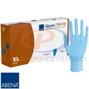 ABENA Rękawice nitrylowe niebieskie rozmiar XL (9-10) 100 sztuk 