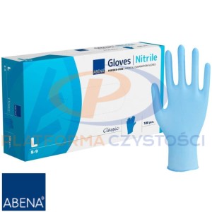 ABENA Rękawice nitrylowe niebieskie rozmiar L (8-9) 100 sztuk 