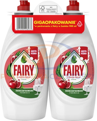 FAIRY płyn do mycia naczyń DUOPACK 2x900ml - Granat