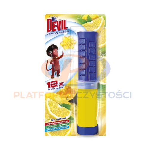 Dr. DEVIL punktowy krążek WC żel 12 aplikacji - Lemon Fresh