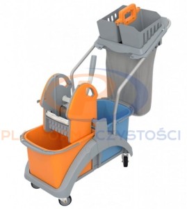 SPLAST TS2 wózek wiadro 2x20L + uchwyt na worek 60L + koszyk na akcesoria