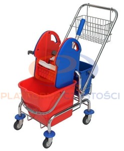 SPLAST wózek wiadro 20L + wiaderko 6l + koszyk chrom