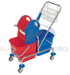 SPLAST wózek wiadro 2x20L + koszyk chrom