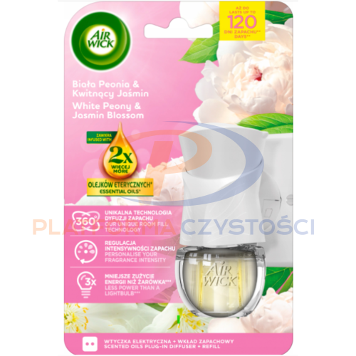 AIR WICK Electric urządzenie + wkład Biała Peonia & Kwitnący Jaśmin 19ml