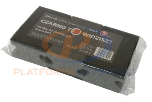 Zmywak kuchenny profilowany BLACK op.3 sztuki