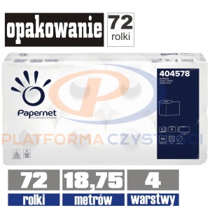404578 PAPERNET papier toaletowy 4-warstwy 18,75mb / 9x8rolek=72rolki