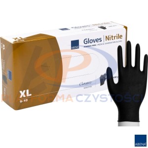 ABENA Rękawice nitrylowe czarne rozmiar XL (9-10) 100 sztuk 