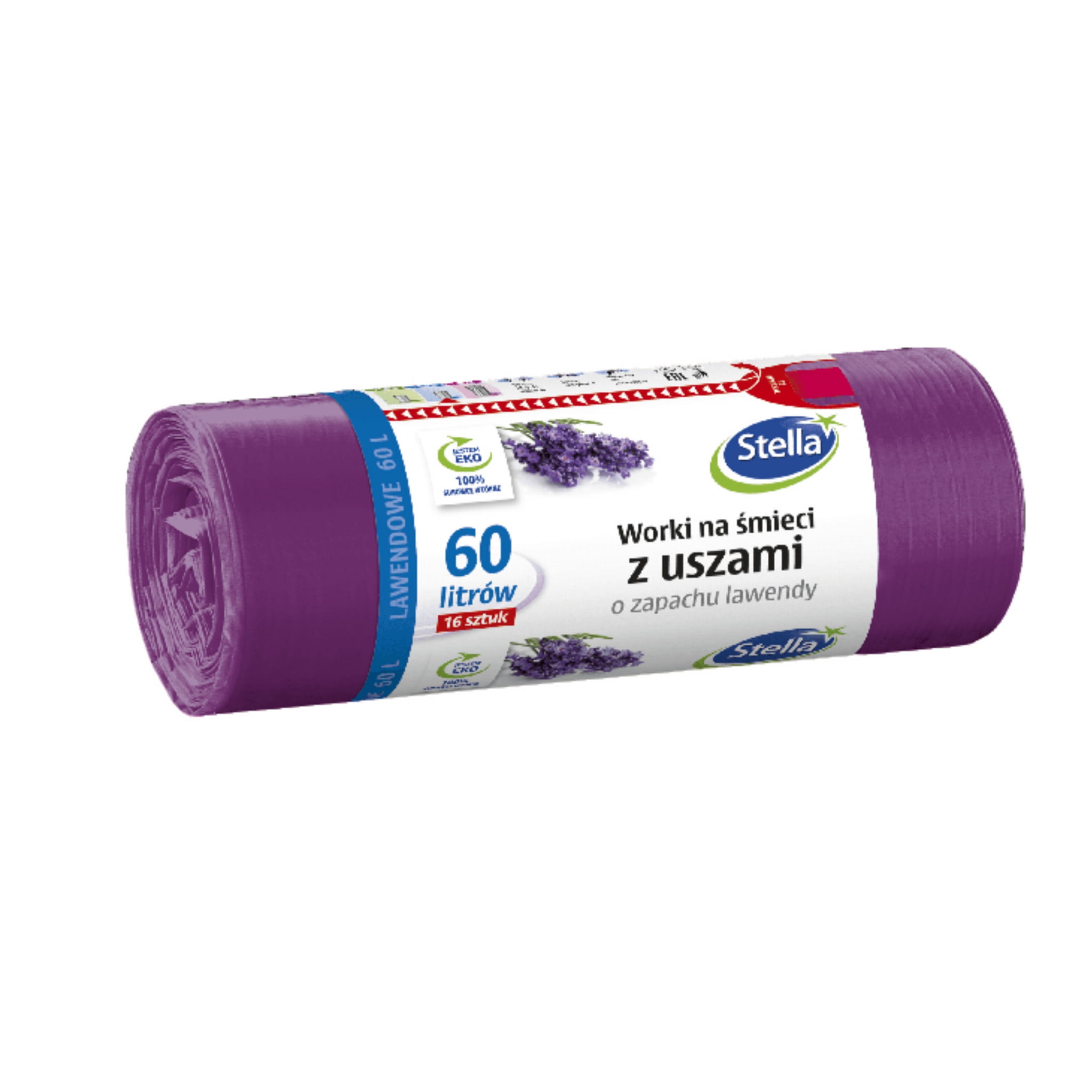 Stella worki z uszami 60L zapach LAWENDY 16 sztuk