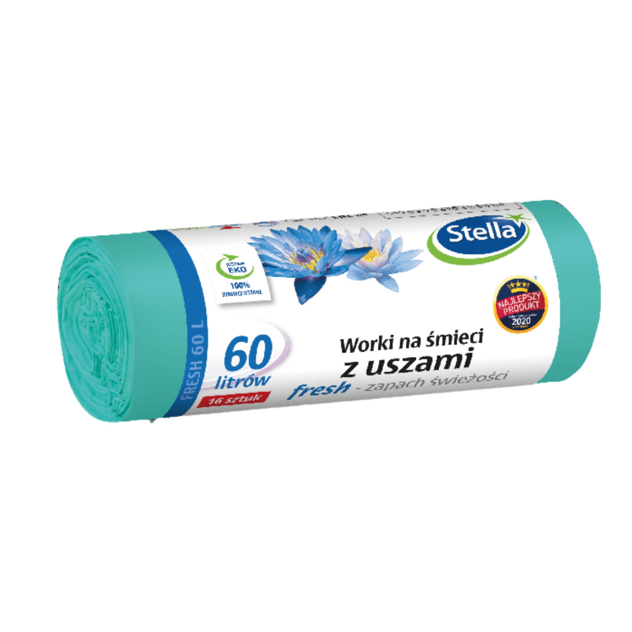 Stella worki z uszami 60L zapach ŚWIEŻOŚCI 16 sztuk