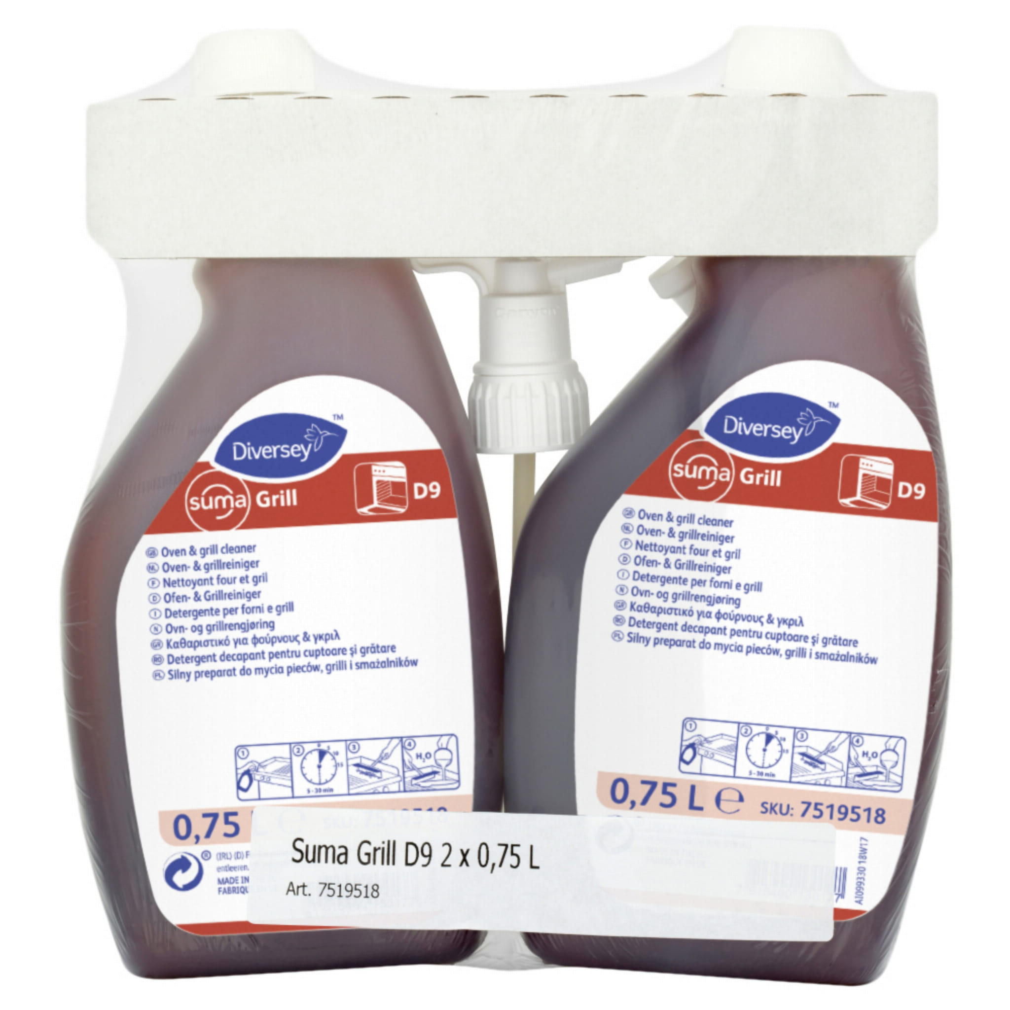 DIVERSEY Suma Grill D9 2x750ml silny preparat do mycia pieców, grilli i smażalników