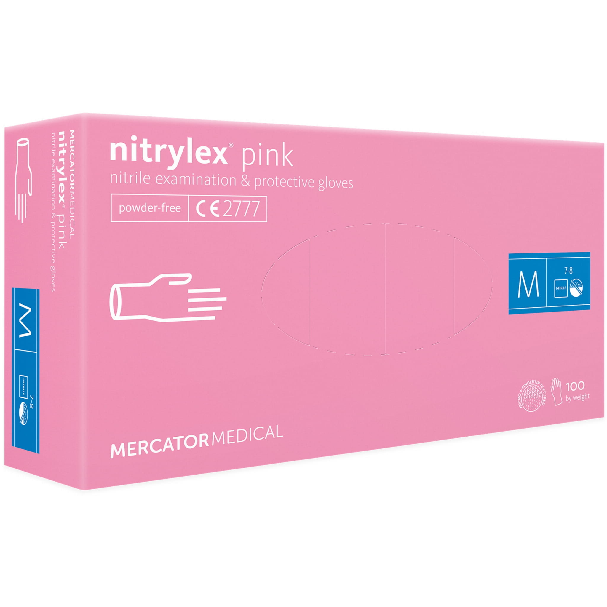 MERCATOR nitrylex PINK rękawice nitrylowe różowe "M" 100 sztuk