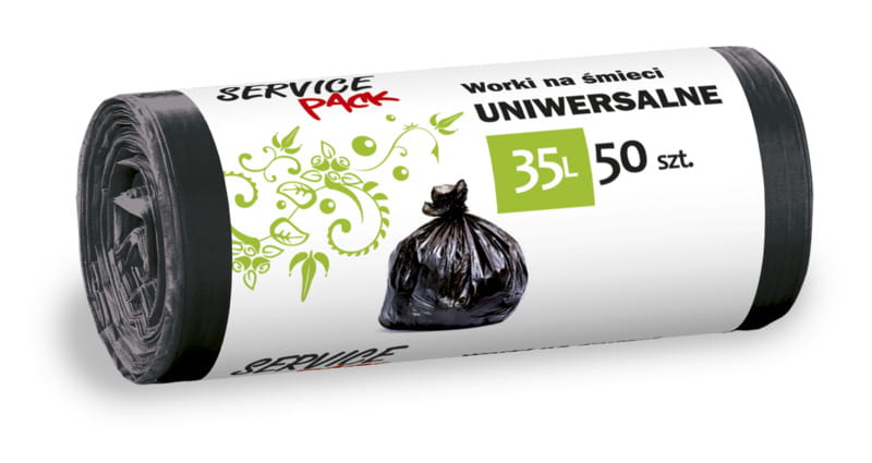 Worki HDPE 35L czarne 50 sztuk