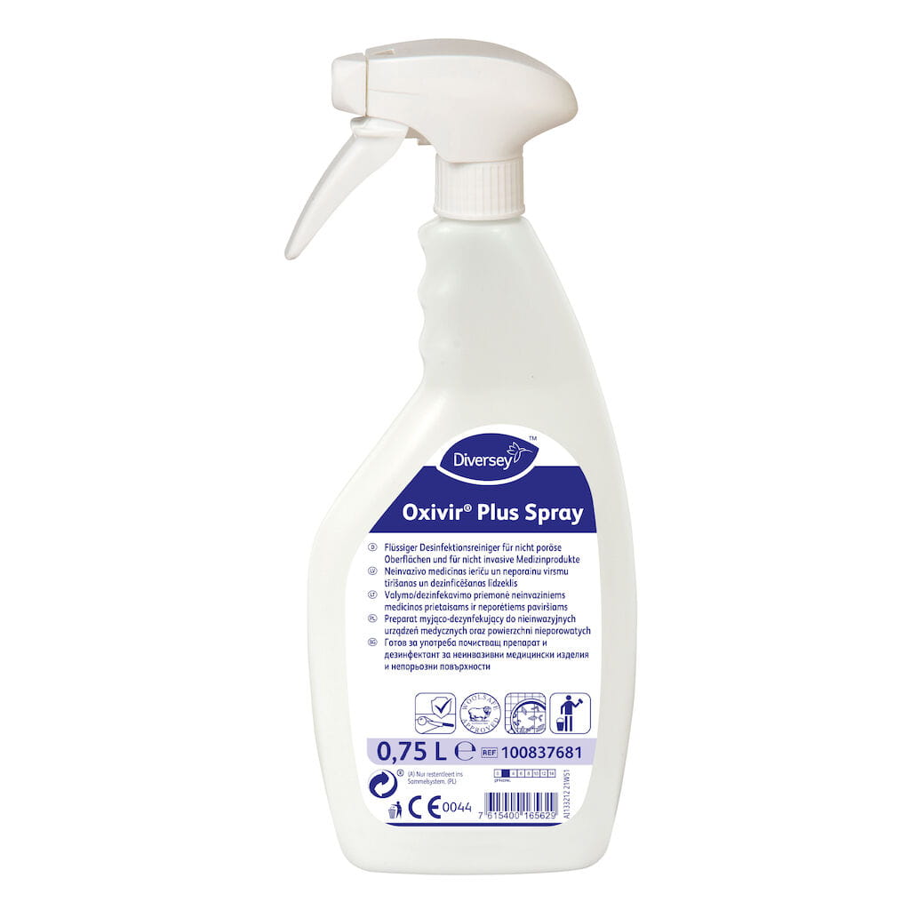 Oxivir Plus Spray preparat myjąco-dezynfekujący do urządzeń medycznych oraz powierzchni nieporowatych na bazie AHP 750ml