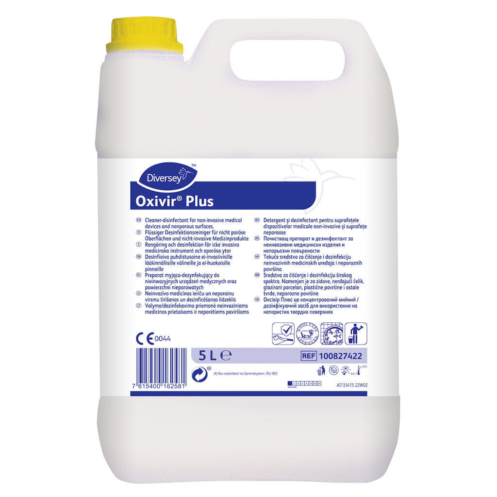 Oxivir Plus preparat myjąco-dezynfekujący do urządzeń medycznych oraz powierzchni na bazie AHP 5L