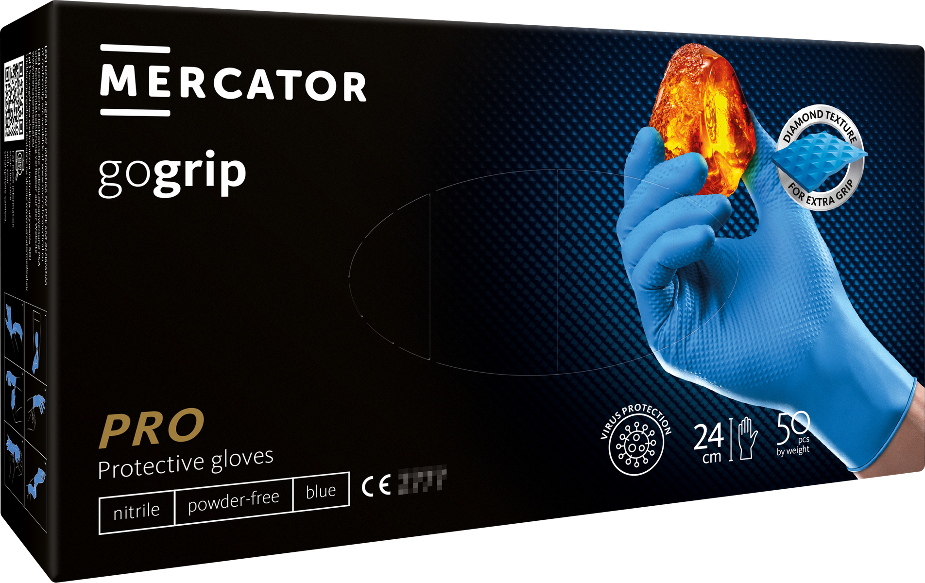 Rękawice nitrylowe GO grip blue "S" 50 sztuk