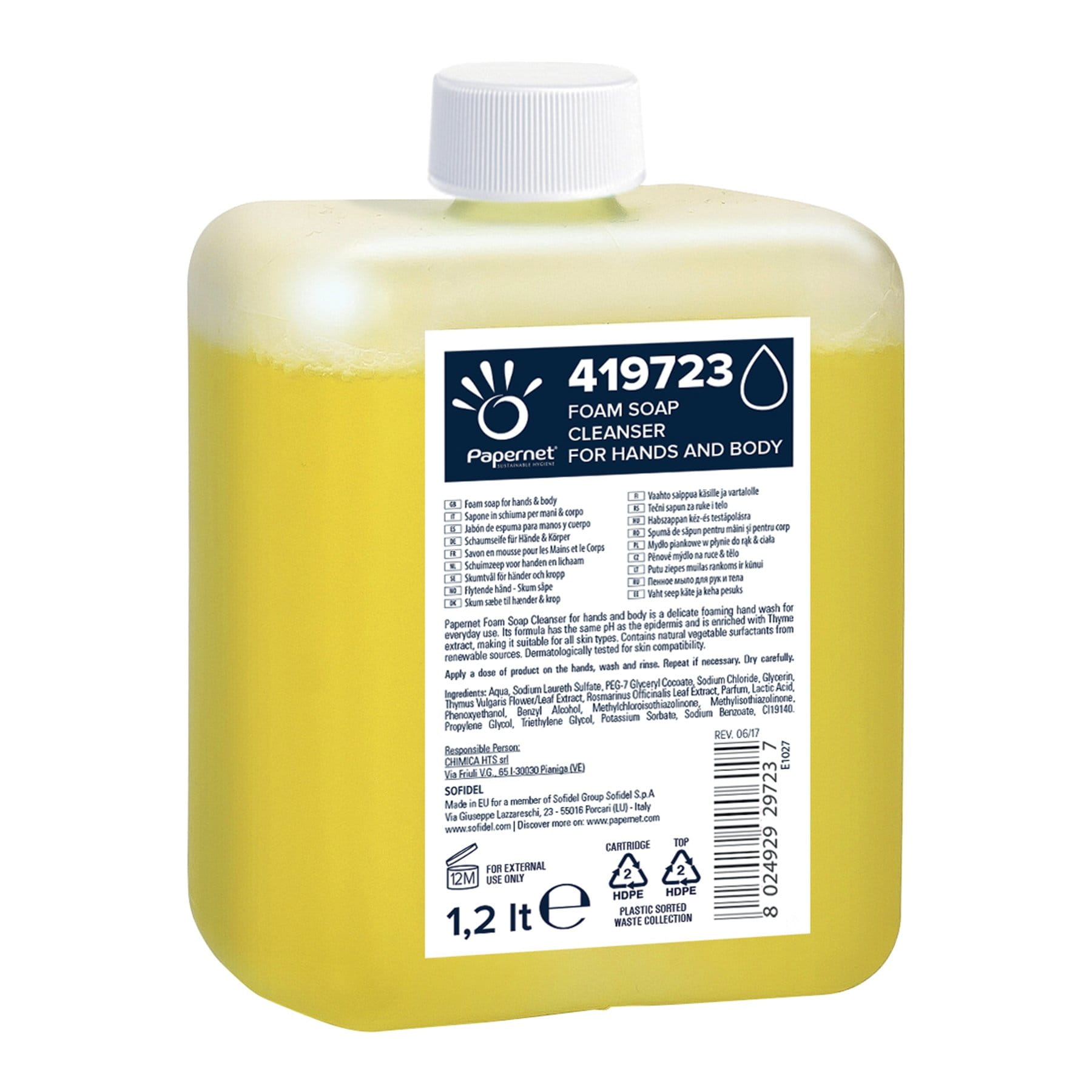 419723 PAPERNET Mydło w pianie do rąk i ciała 1200 ml