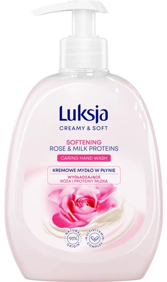 LUKSJA mydło w płynie z pompką 500ML - róża & proteiny mleka