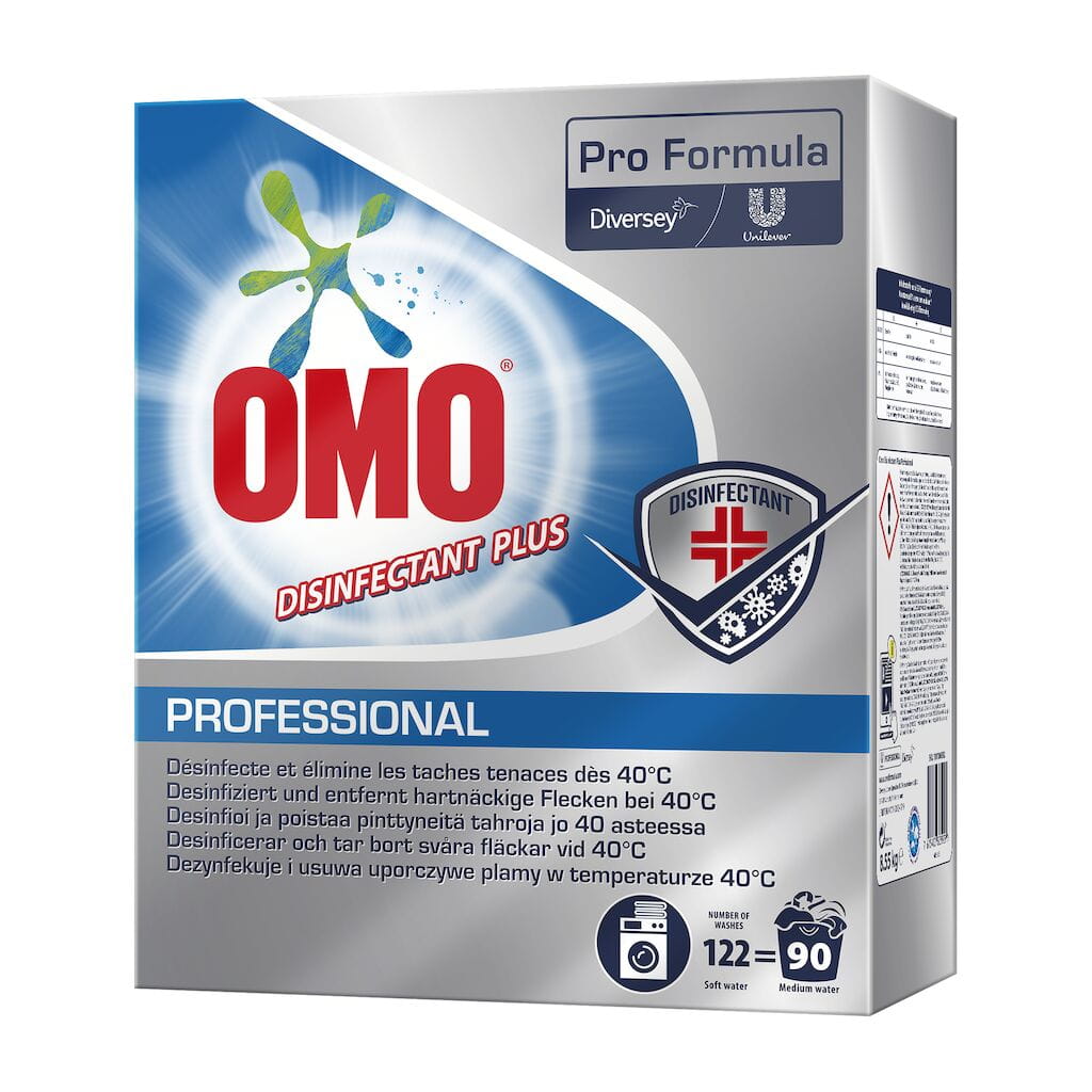 Omo Professional Disinfectant Plus 8.55 kg / 90 prań dezynfekujący proszek do prania tkanin