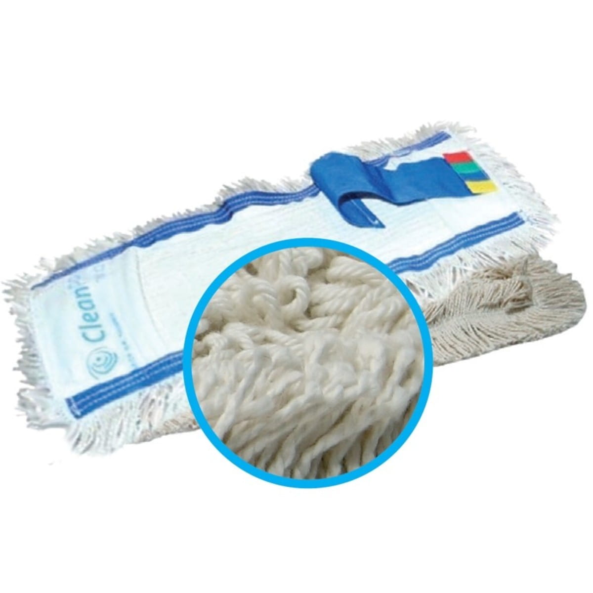 CleanPRO kieszeniowy mop płaski bawełniany z taśmą 40cm