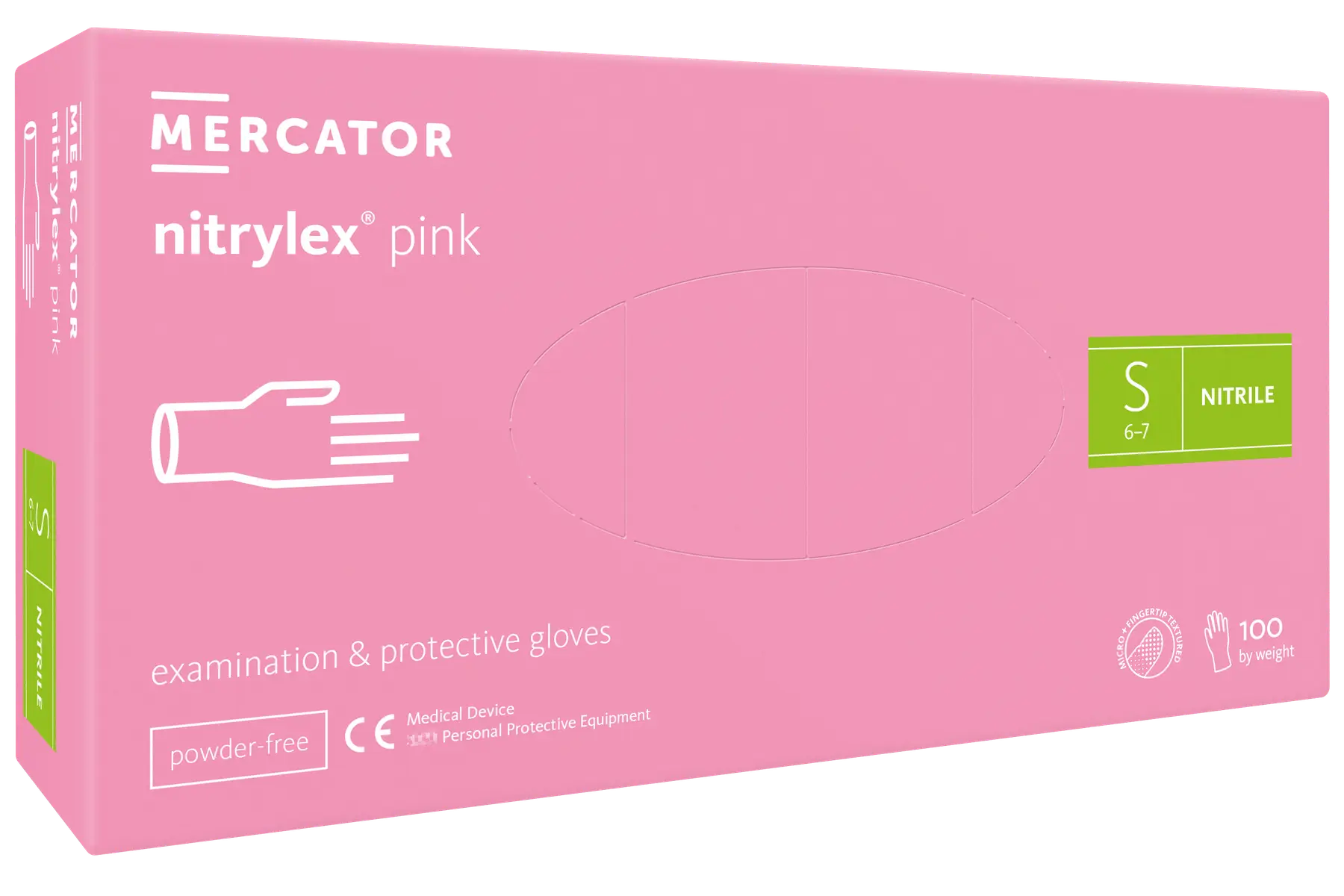 MERCATOR nitrylex PINK rękawice nitrylowe różowe "S" 100 sztuk