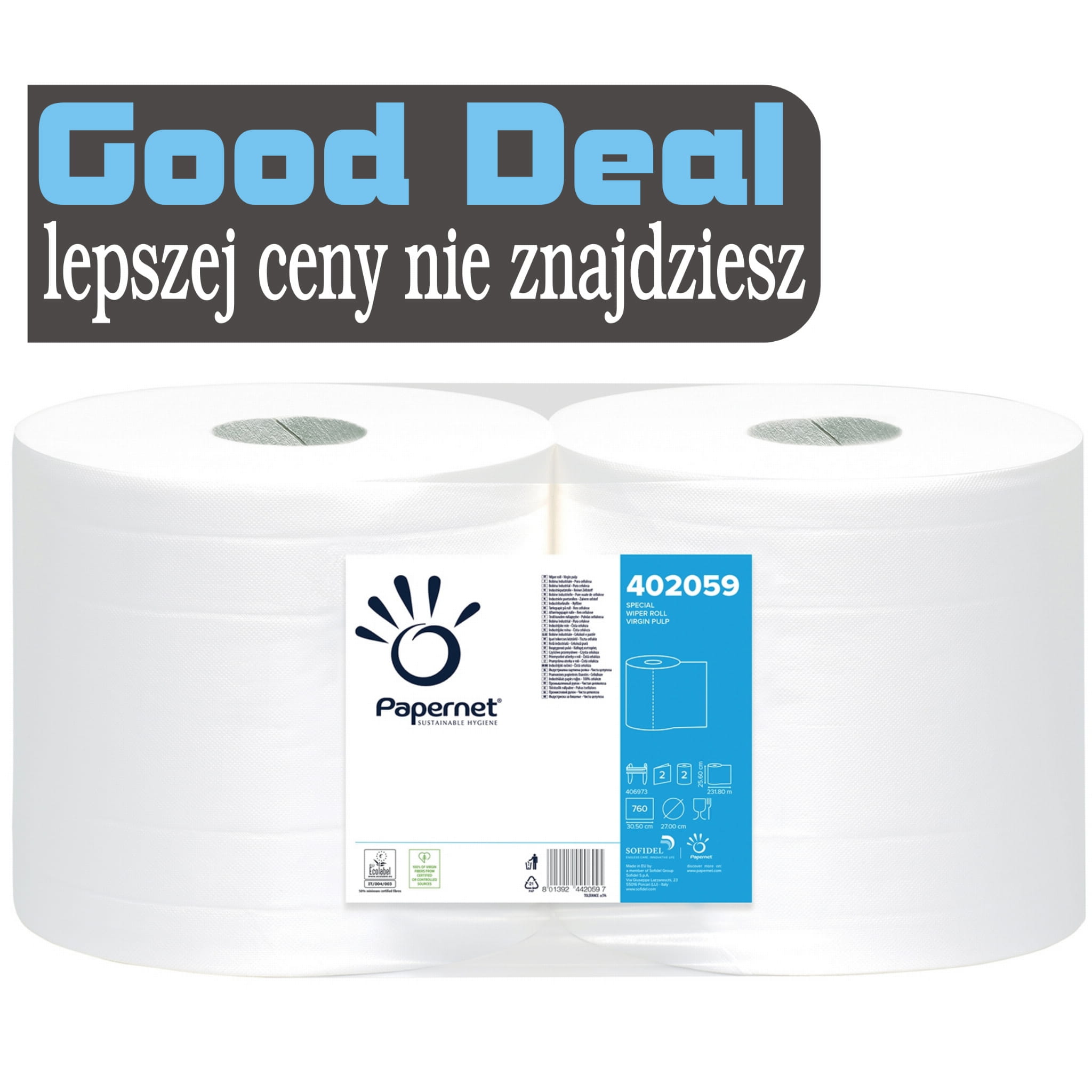 402059 PAPERNET czyściwo 2-warstwowe 232 mb / 2 sztuki