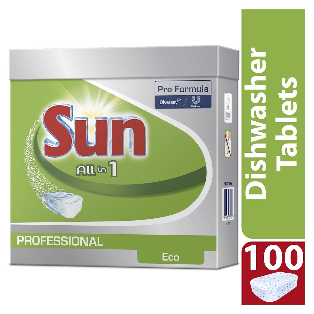SUN Pro Formula ALL in 1 Ecolabel 100 sztuk profesjonalne tabletki do maszynowego mycia naczyń