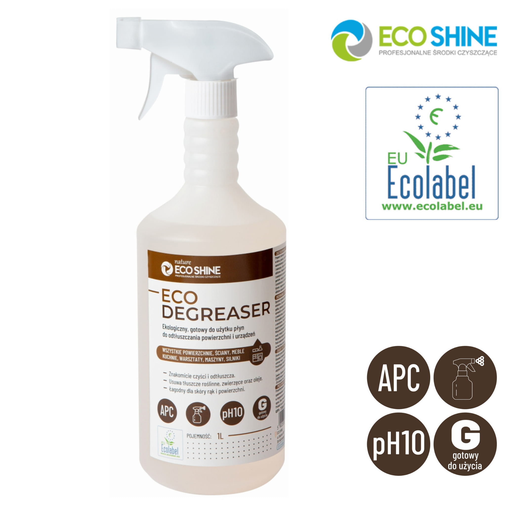 ECO DEGREASER spay 1L Ekologiczny płyn do odtłuszczania powierzchni i urządzeń