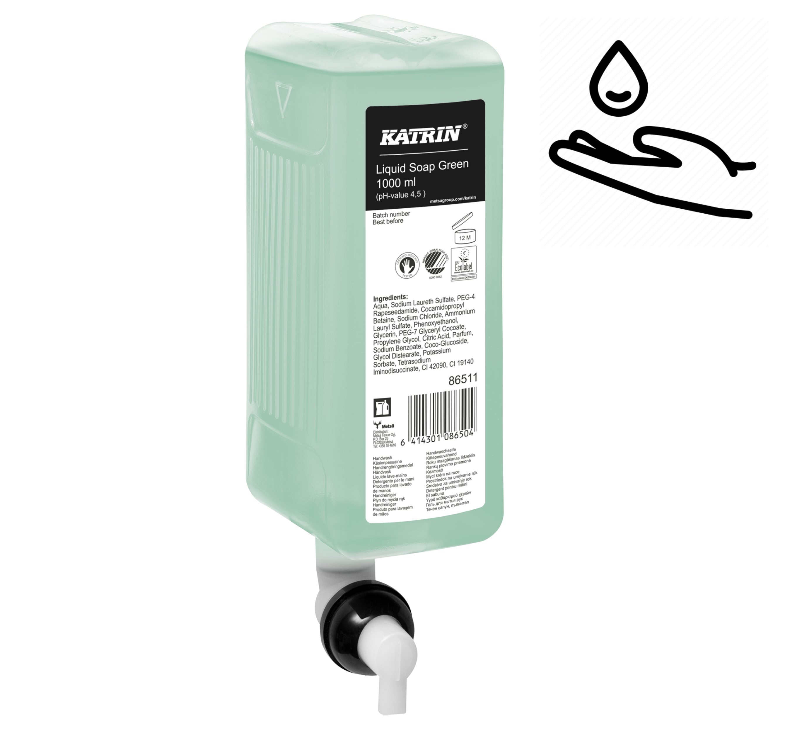86511 KATRIN GREEN Mydło w płynie zapachowe - 1000 ml