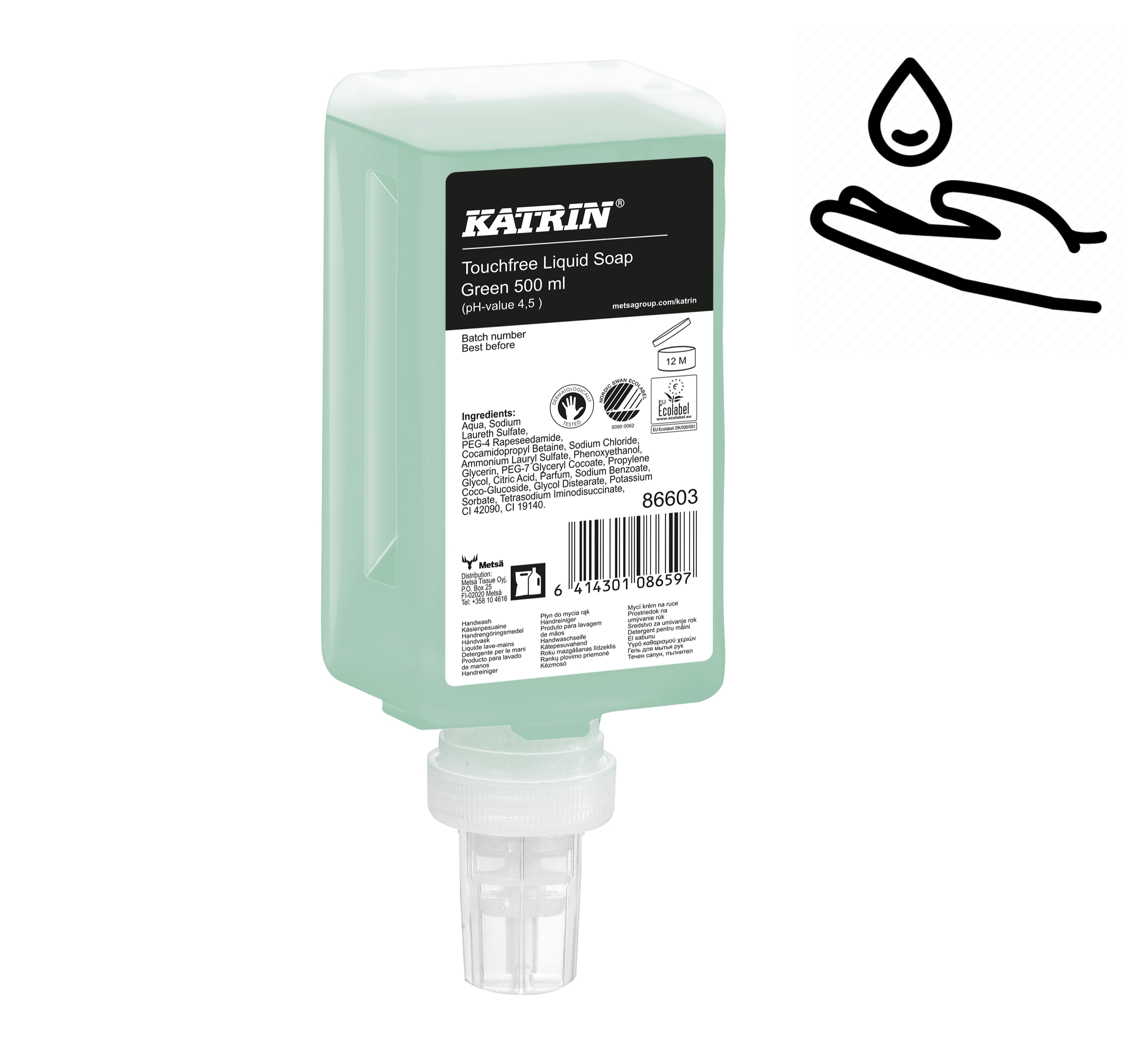 86603 KATRIN GREEN Touchfree Mydło w płynie zapachowe - 500 ml