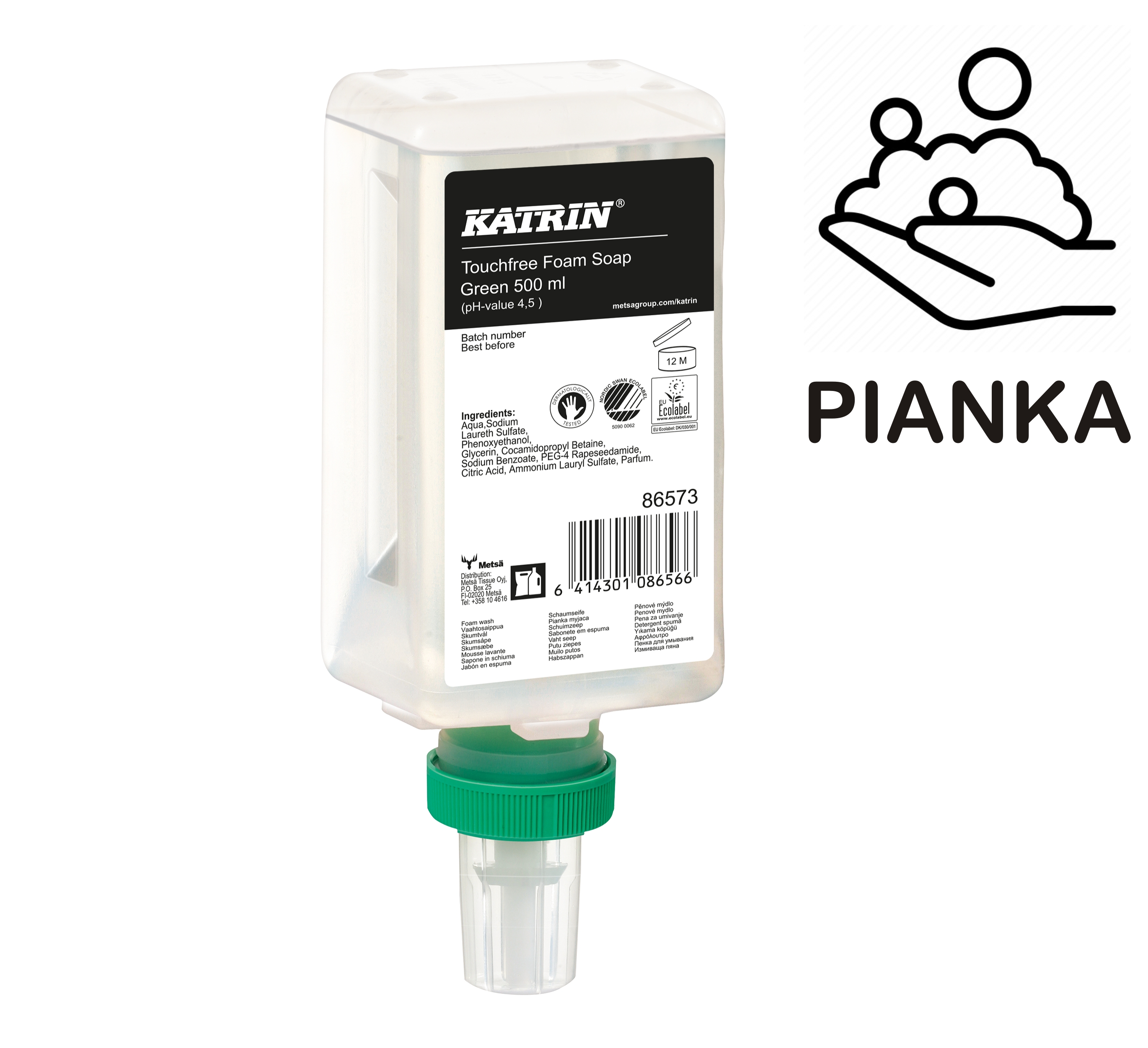 86573 KATRIN GREEN Touchfree Mydło w pianie zapachowe - 500ml