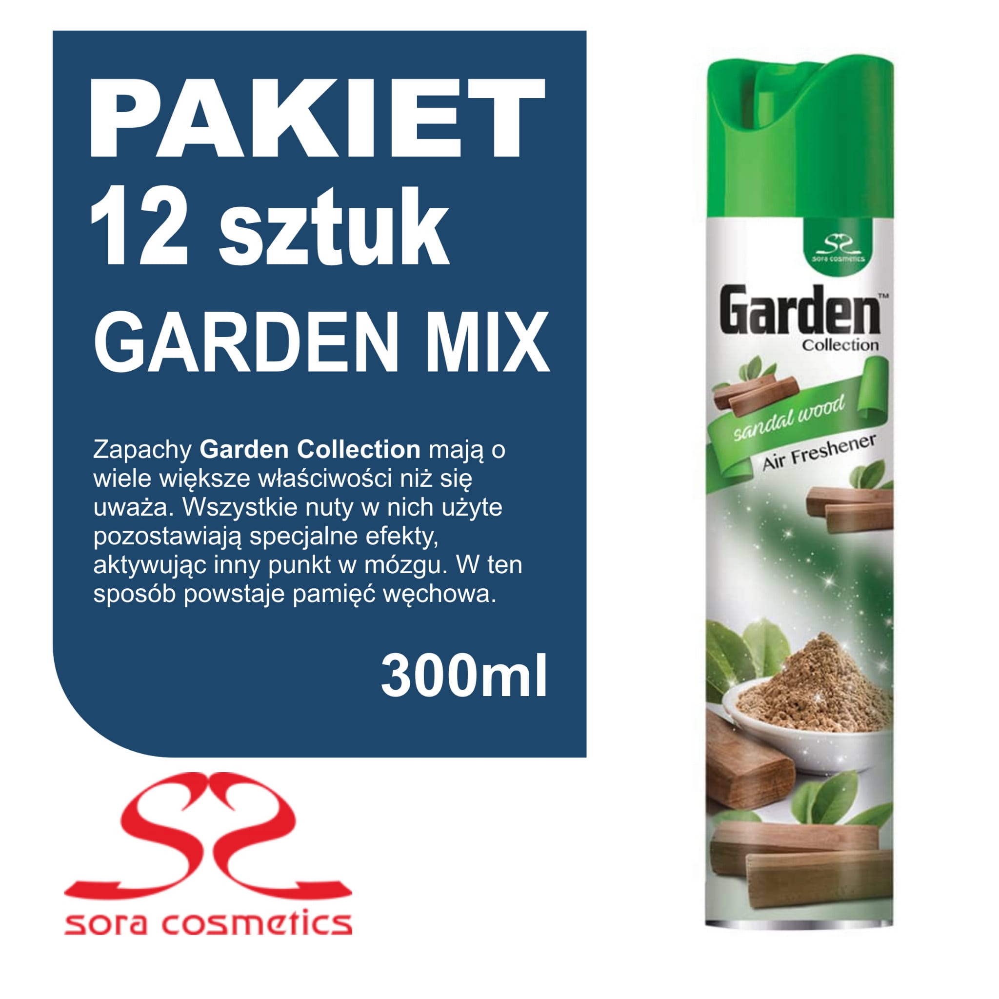 GARDEN Collection 300ml x 12sztuk odświeżacz powietrza w aerozolu MIX