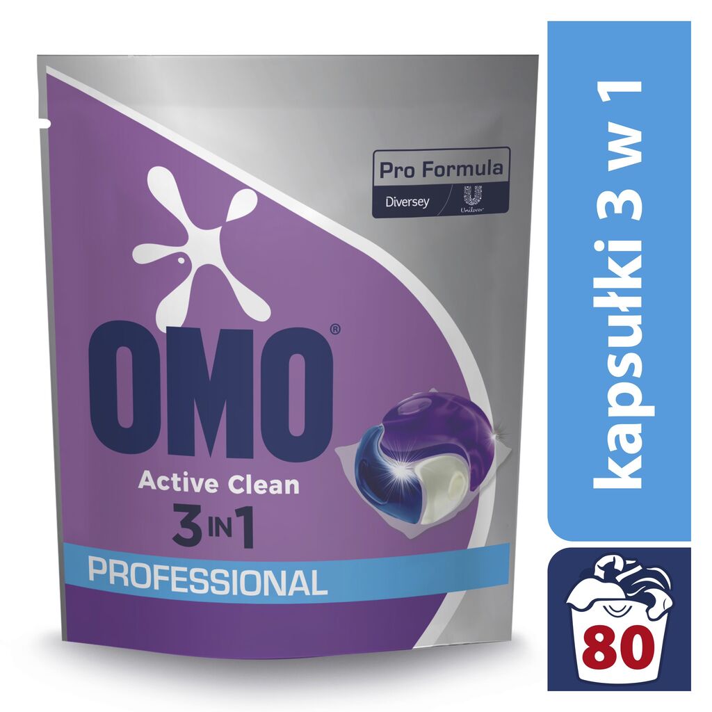 Omo Pro Formula ActiveClean 3w1 kapsułki do prania 80sztuk