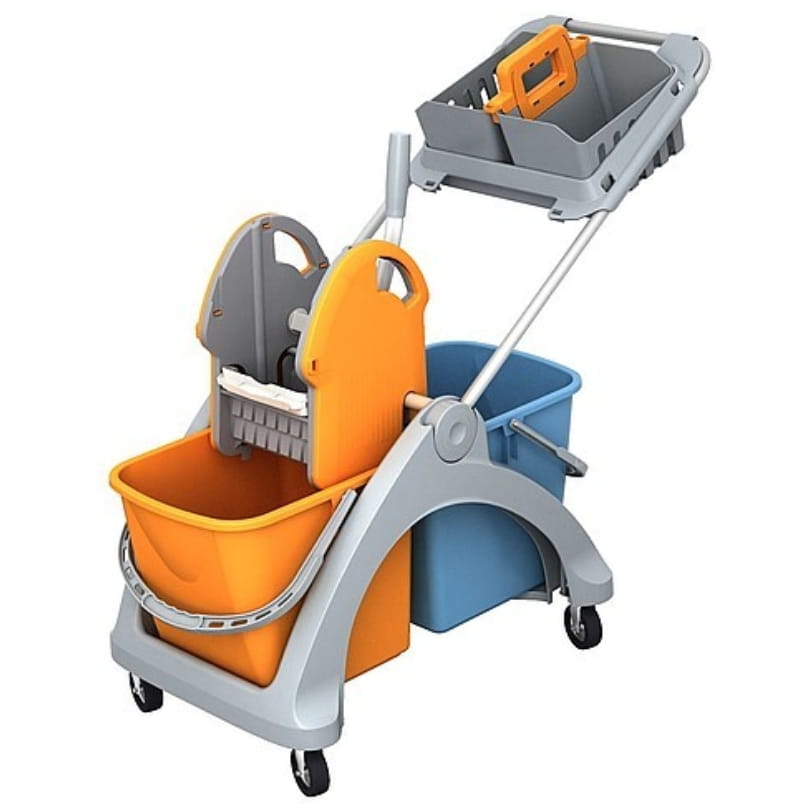 SPLAST wózek z tworzywa dwukomorowy 2x25L + koszyk