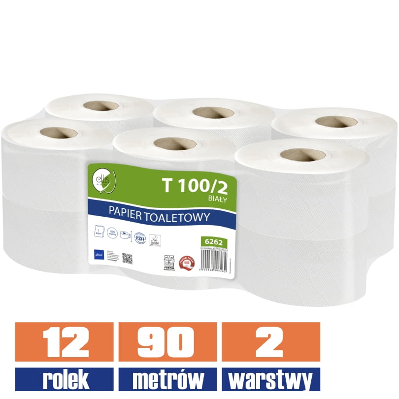 6262 LAMIX ellis ecoline jumbo papier 2w biały 100mb / 12 sztuk