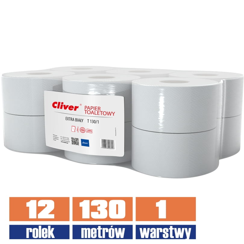6057 LAMIX cliver papier jumbo 1w biały 130mb / 12 sztuk