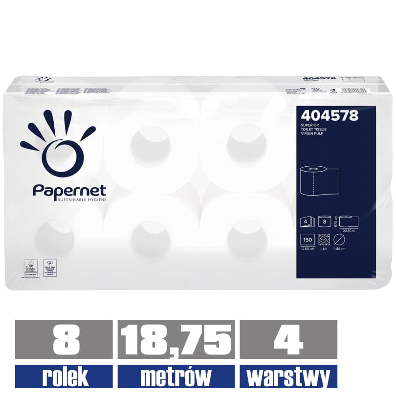 404578 PAPERNET 4-warstwowy papier toaletowy 150listków