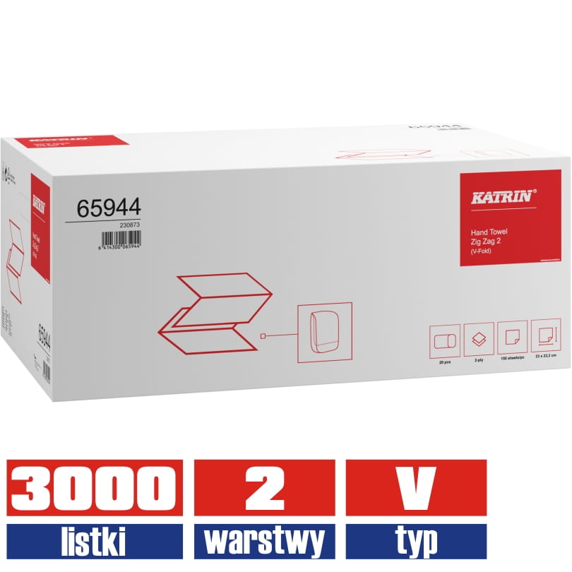 65944 KATRIN Classic ręcznik składany 2warstwowy 3000 listków