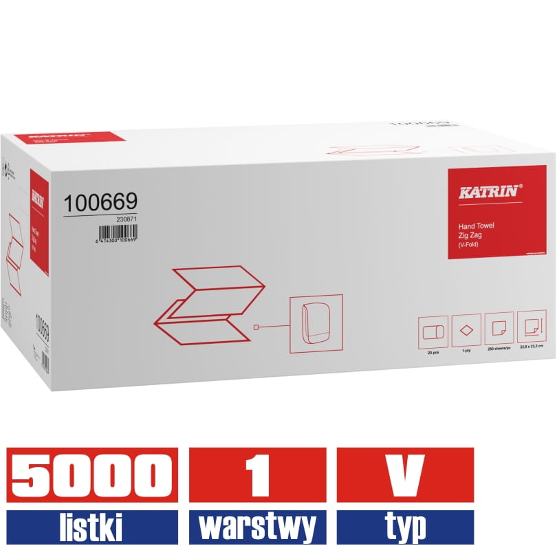 100669 KATRIN ręcznik składany szary 1warstwowy 5000 listków