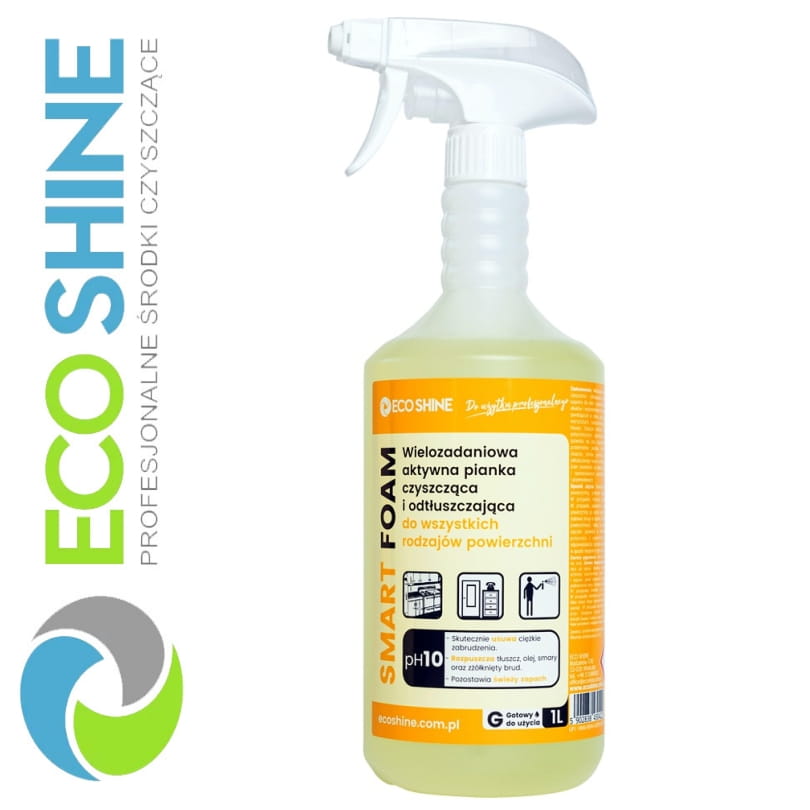 ECOSHINE SMART FOAM spray 1L aktywna pianka do usuwania tłuszczy, olejów, smarów