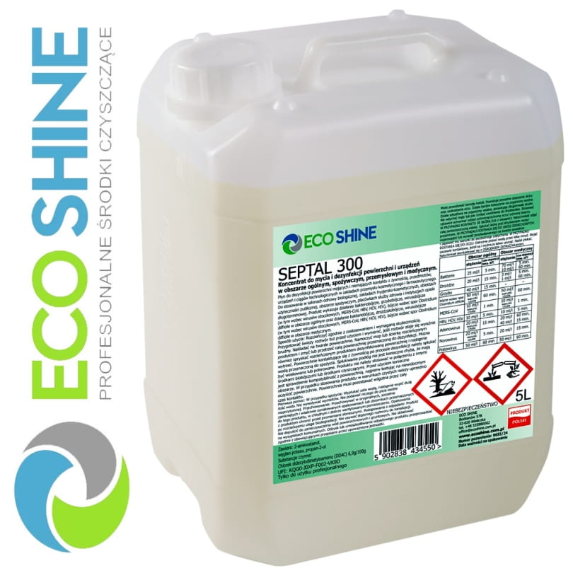 ECOSHINE SEPTAL 300 5L koncentrat do mycia i dezynfekcji powierzchni i urządzeń