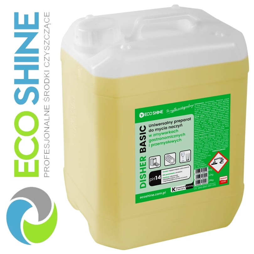 ECOSHINE DISHER BASIC 12kg uniwersalny preparat do mycia naczyń w zmywarkach gastronomicznych i przemysłowych