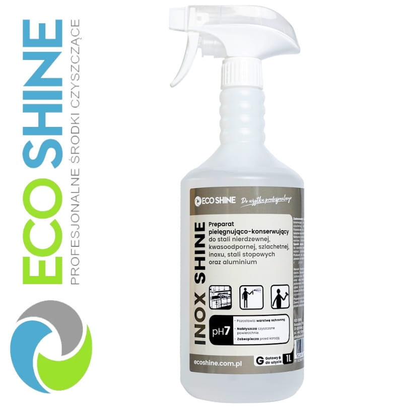 ECOSHINE INOX SHINE spray 1L preparat do stali nierdzewnej, kwasoodpornej, szlachetnej, inoxu, stali stopowych oraz aluminium