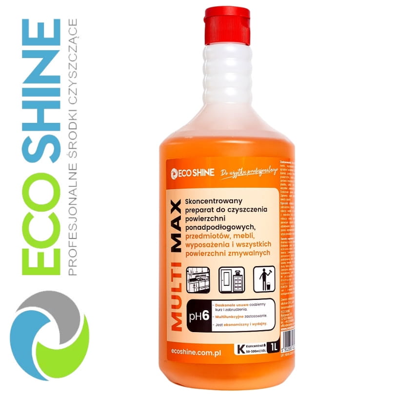 ECOSHINE MULTI MAX 1L skoncentrowany preparat do czyszczenia mebli, wszystkich powierzchni zmywalnych