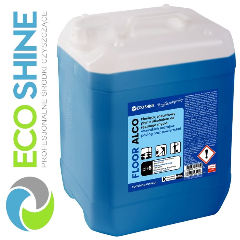 ECOSHINE FLOOR ALCO 5L skoncentrowany, uniwersalny, zapachowy płyn z alkoholem do mycia powierzchni, podłóg